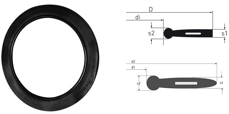 G-ST-P/S Rubber Steel Profile Gasket drawings